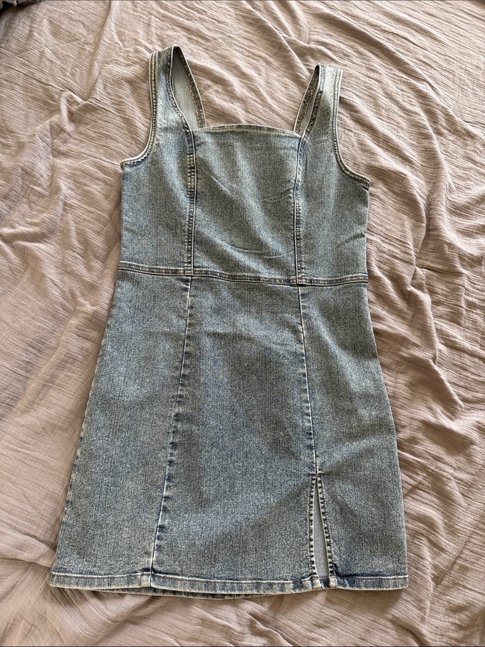 Tinseltown Light Blue Denim Tank Mini Dress